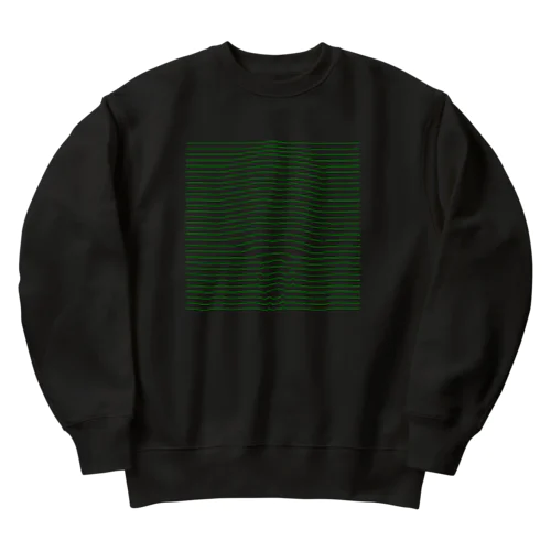 ぽつねんの線（緑） Heavyweight Crew Neck Sweatshirt