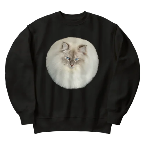 まんまる猫いれぶん Heavyweight Crew Neck Sweatshirt