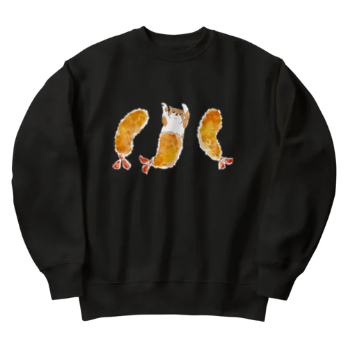 エビフライにゃんこ Heavyweight Crew Neck Sweatshirt