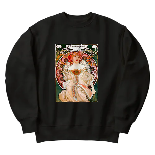 アルフォンス・ミュシャ　夢想 Heavyweight Crew Neck Sweatshirt