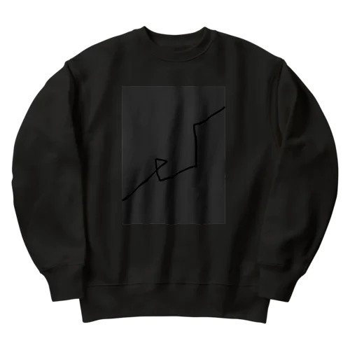 CharcoalGray BlackLineArt Heavyweight Crew Neck Sweatshirt