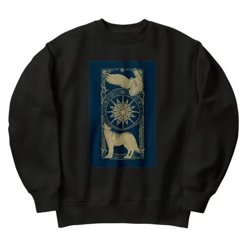 星月夜の狼梟 Heavyweight Crew Neck Sweatshirt