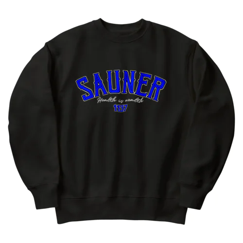 SAUNER1137 Blue-Black- Heavyweight Crew Neck Sweatshirt