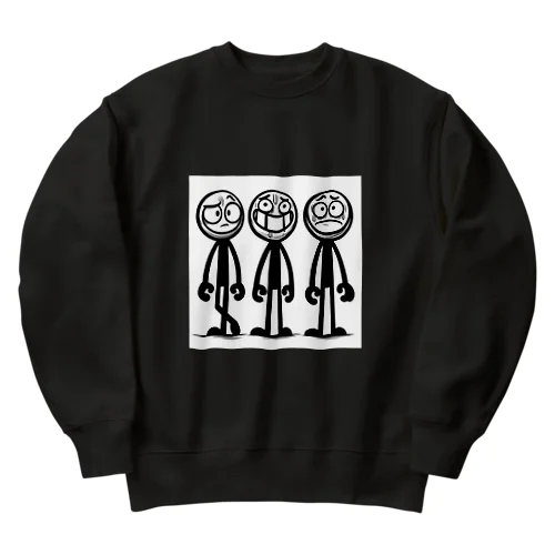 線人くん(3人ver) Heavyweight Crew Neck Sweatshirt