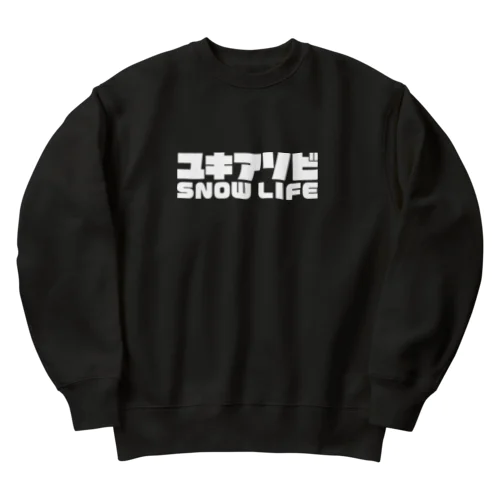 ユキアソビ スノーライフ 雪遊び スキー スノーボード ウィンタースポーツ ホワイト Heavyweight Crew Neck Sweatshirt