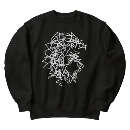 man looking sideways 002 Heavyweight Crew Neck Sweatshirt