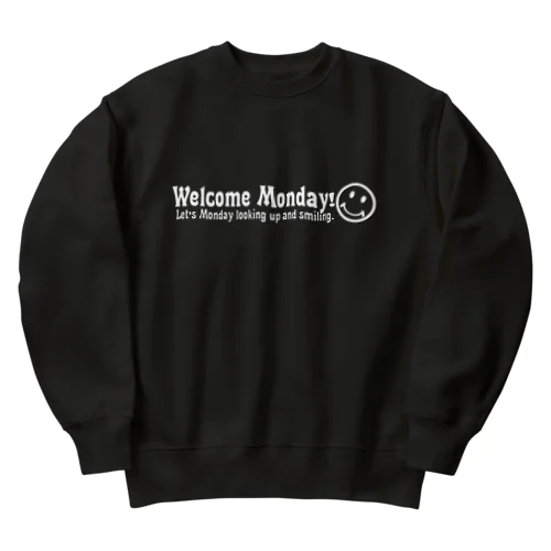 WelcomeMonday(白) Heavyweight Crew Neck Sweatshirt