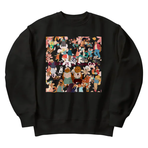 a life is a moment. 人生は一瞬である Heavyweight Crew Neck Sweatshirt
