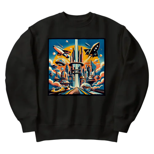 過去の未来観　retro-futurism design01 Heavyweight Crew Neck Sweatshirt