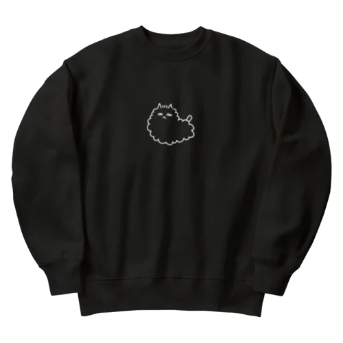 もふねこ白 Heavyweight Crew Neck Sweatshirt