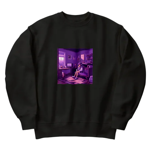 ドット絵ピクセル少女 Heavyweight Crew Neck Sweatshirt