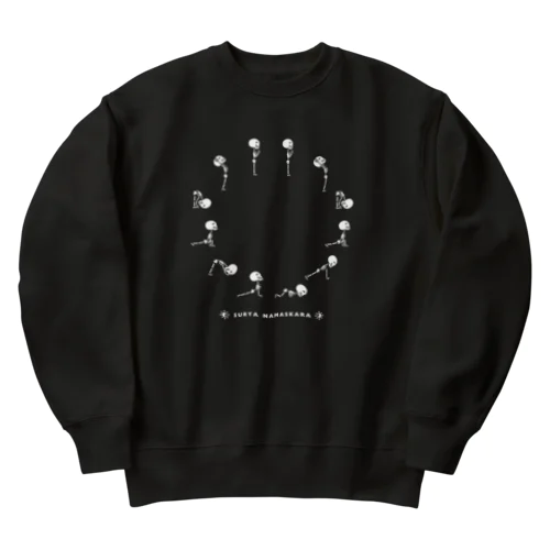 🌞太陽礼拝ヨガガイコツ💀 Heavyweight Crew Neck Sweatshirt