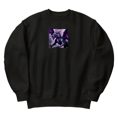 勇敢なドラゴン フラットベクトル Heavyweight Crew Neck Sweatshirt