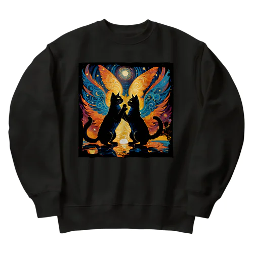 黒猫のダンス Heavyweight Crew Neck Sweatshirt