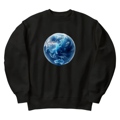 地球_ガラス玉 Heavyweight Crew Neck Sweatshirt