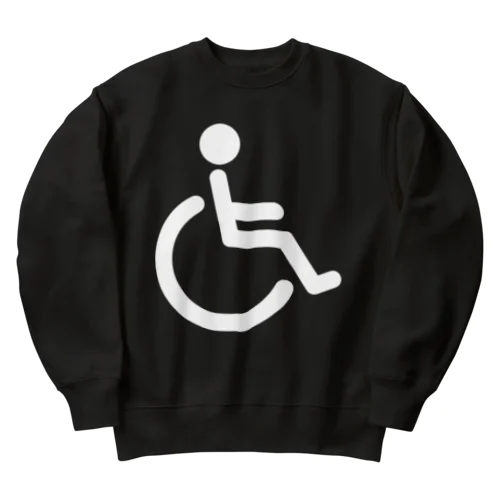 車椅子マーク（白） Heavyweight Crew Neck Sweatshirt