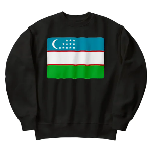 ウズベキスタンの国旗 Heavyweight Crew Neck Sweatshirt