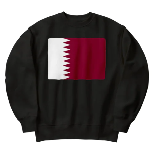 カタールの国旗 Heavyweight Crew Neck Sweatshirt