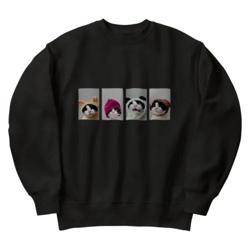 はちわれ猫の証明写真 Heavyweight Crew Neck Sweatshirt