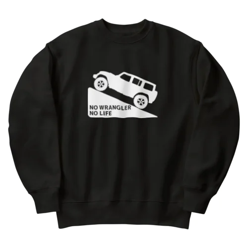 ノーラングラーノーライフ 登坂デザイン ジープ ホワイト Heavyweight Crew Neck Sweatshirt