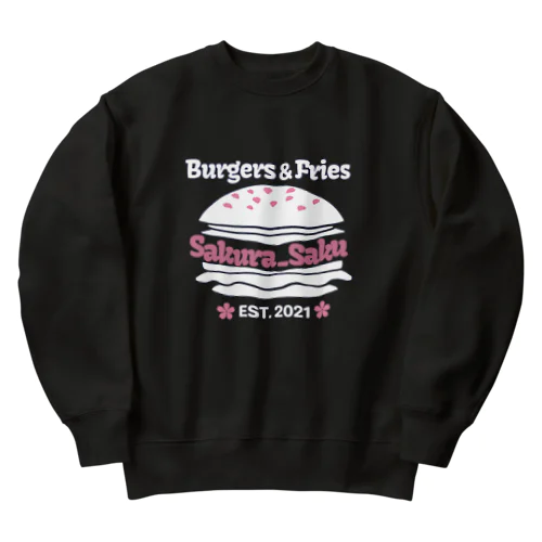 Burgers&Fries Sakura_Saku ロゴアイテム（ホワイト） ヘビーウェイトスウェット