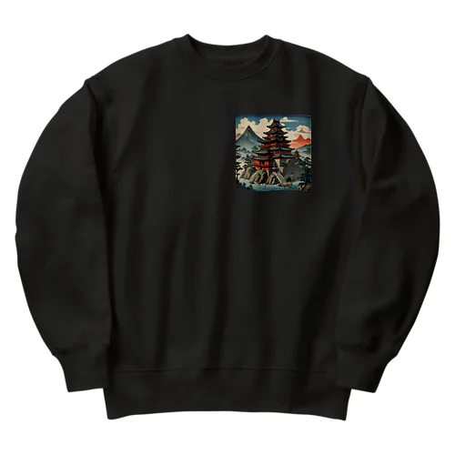 日本最初の魔王城 Heavyweight Crew Neck Sweatshirt