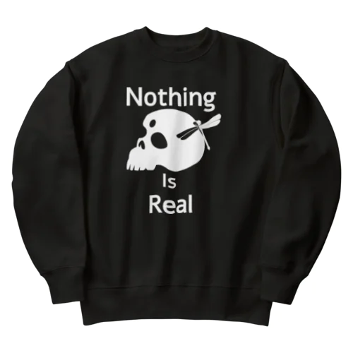 Nothing Is Real.（白） Heavyweight Crew Neck Sweatshirt