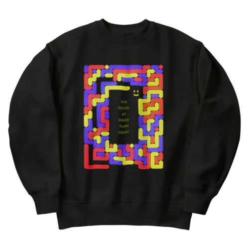 THE GOOD AT WEIRD THAN HEAVY "polyhedral squares" ロゴグッズ Heavyweight Crew Neck Sweatshirt