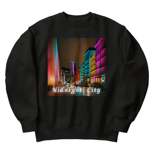 都市のカラフル夜景 Heavyweight Crew Neck Sweatshirt