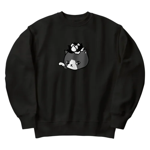 エケネコ（モノクロ） Heavyweight Crew Neck Sweatshirt