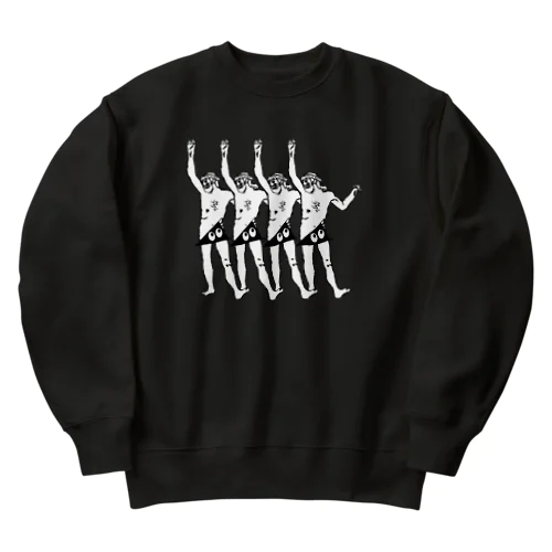 踊るキリスト+局部にはスリスリくん Heavyweight Crew Neck Sweatshirt