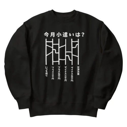 今月小遣いは？（あみだくじ）白 Heavyweight Crew Neck Sweatshirt