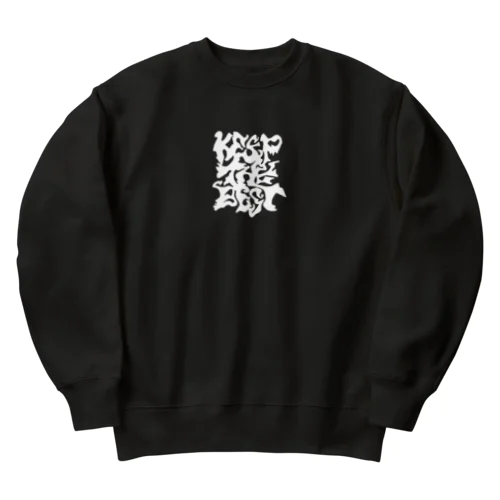 KEEP THE BEST 白ロゴ Heavyweight Crew Neck Sweatshirt