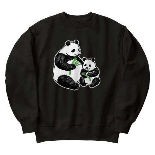 パンダの親子〈白枠入り〉 Heavyweight Crew Neck Sweatshirt