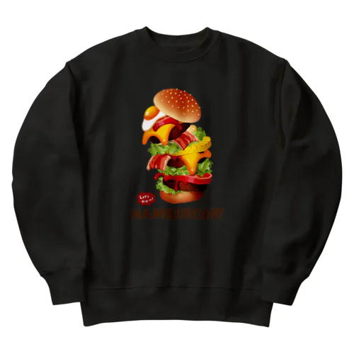 デカ盛りハンバーガー ! Heavyweight Crew Neck Sweatshirt