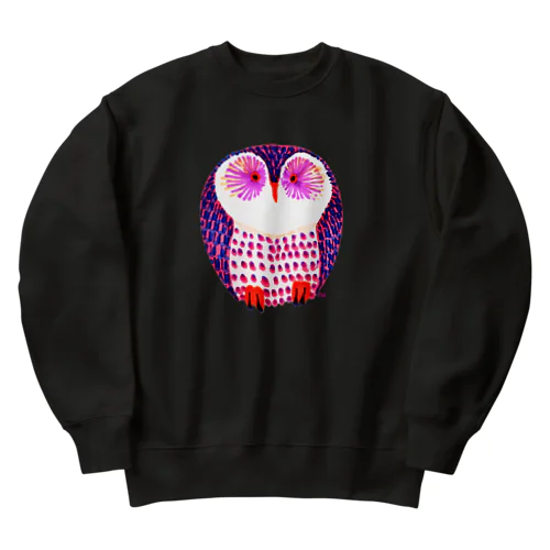  pink owl(colorful owl no.2) Heavyweight Crew Neck Sweatshirt