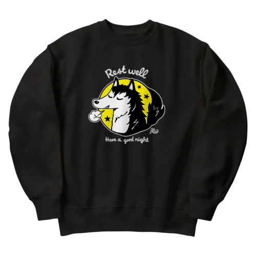 お疲れさまオオカミ（濃色用） Heavyweight Crew Neck Sweatshirt