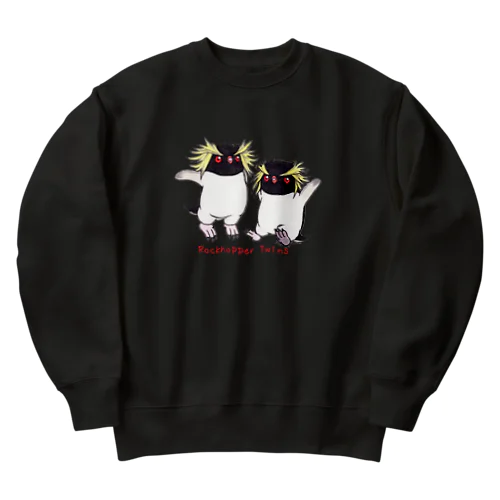 ふたごのイワトビペンギン(キタ) Heavyweight Crew Neck Sweatshirt