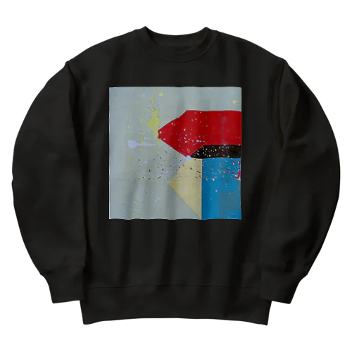 'in between blues' - left Heavyweight Crew Neck Sweatshirt