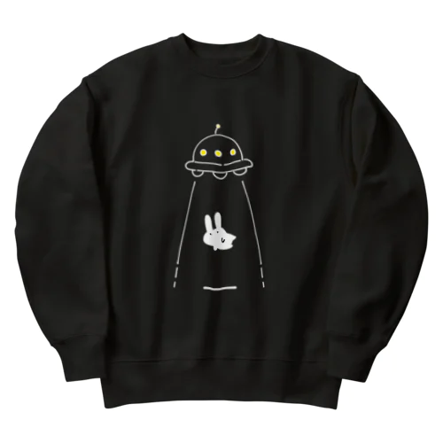 UFOにつれてかれるうさぎ Heavyweight Crew Neck Sweatshirt