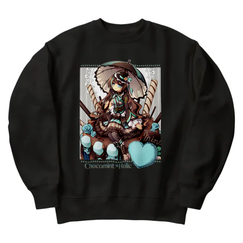 Chocomint*Holic-淡色ボディ向き版（文字濃色） Heavyweight Crew Neck Sweatshirt