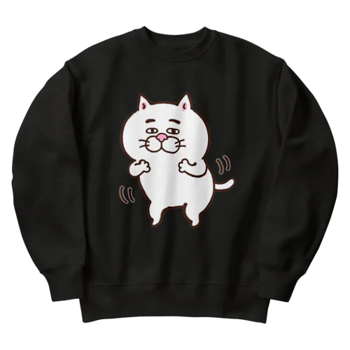 踊るにゃんこ Heavyweight Crew Neck Sweatshirt