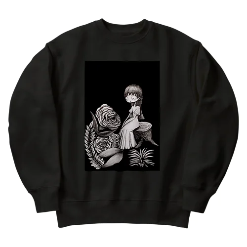 人魚とバラ Heavyweight Crew Neck Sweatshirt