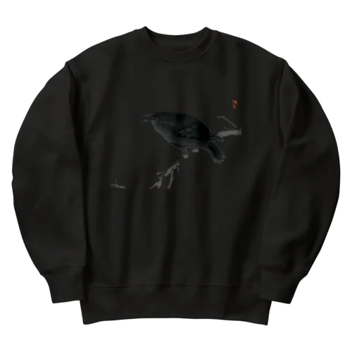 幸野楳嶺のカラス Heavyweight Crew Neck Sweatshirt