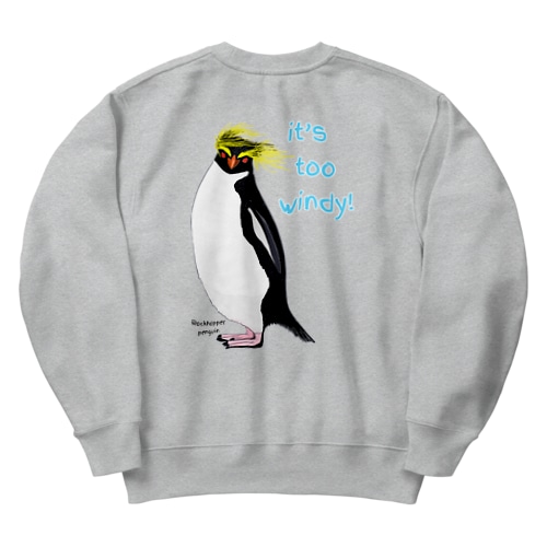 Rockhopper penguin　(イワトビペンギン)　バックプリント Heavyweight Crew Neck Sweatshirt