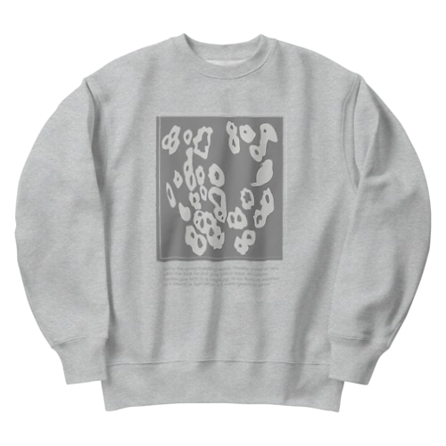 ワモン アザラシ 柄 グレー Ringed seal pattern gray Heavyweight Crew Neck Sweatshirt