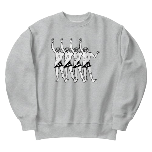 踊るキリスト+局部にはスリスリくん Heavyweight Crew Neck Sweatshirt