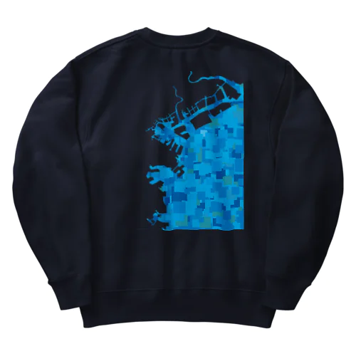 横浜港　モザイクブルー Heavyweight Crew Neck Sweatshirt