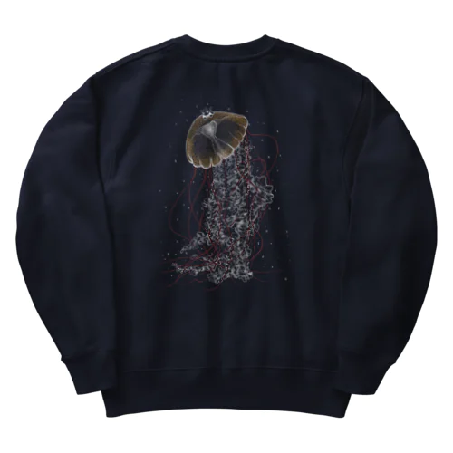 クロとクラゲ（背面プリント） Heavyweight Crew Neck Sweatshirt