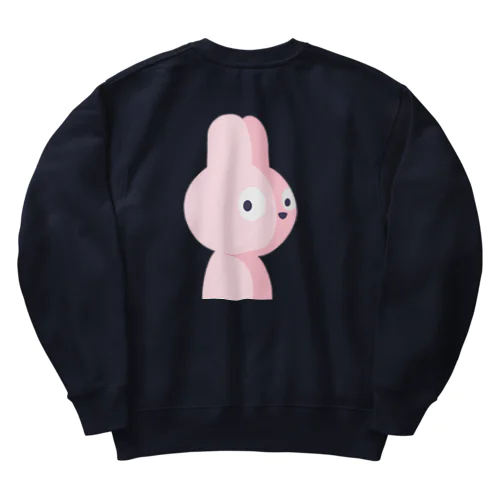 後ろにピンクのウサギ Heavyweight Crew Neck Sweatshirt